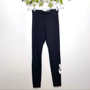 Nike Logo Foldover Dark Grey Leggings